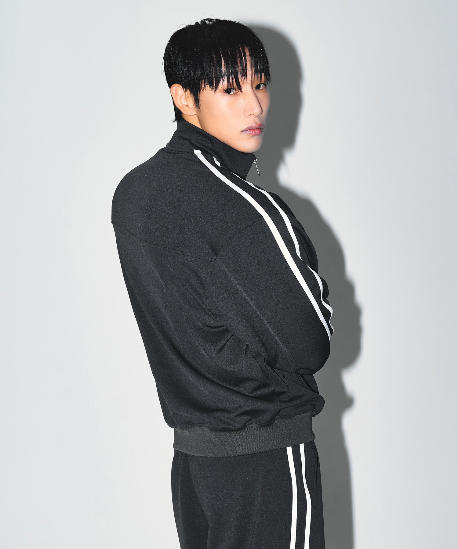 CHROME B JERSEY TRACK JACKET [CHARCOAL]