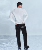 VELVET STRAIGHT DENIM PANTS