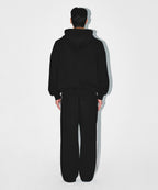 CHROME B TRACK LINE SEMI WIDE PANTS [BLACK]