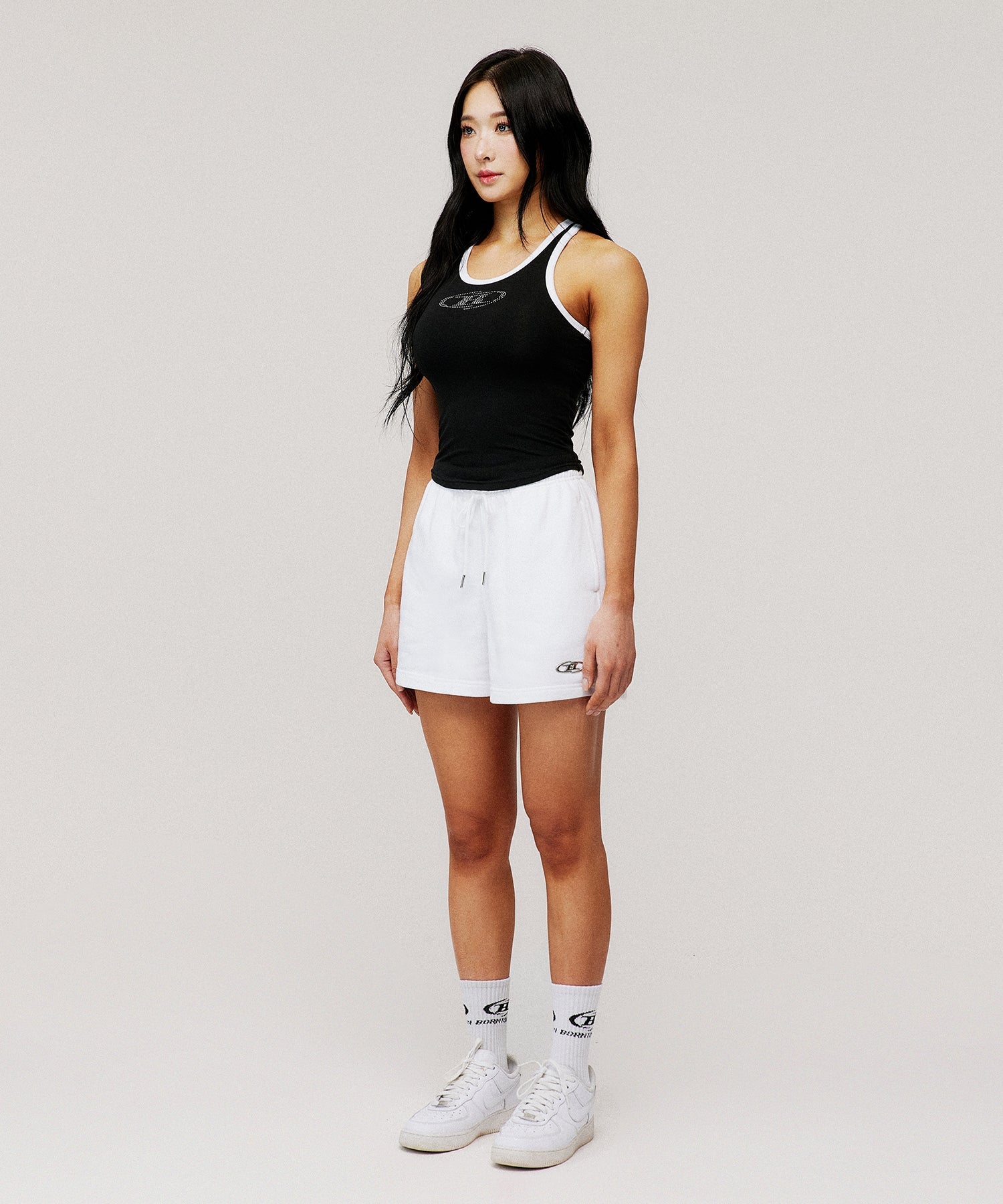 W SPARKLING B RACER BACK TOP [BLACK] Secondary image