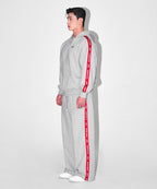 CHROME B RED LINE HOODIE ZIP-UP [MELANGE GRAY]