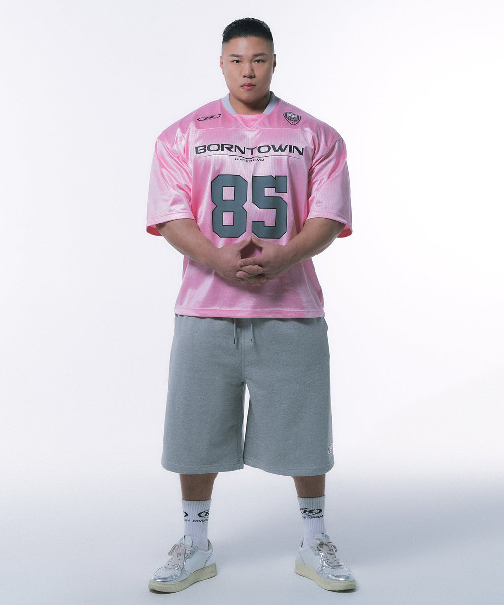 CHROME B LOGO HALF PANTS LONG VER [MELANGE GREY]