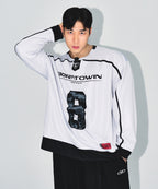 LINE TAPING RUGBY LONG SLEEVE [SILVER]