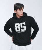 85 APPLIQUE MUSCLE FIT HOODIE [BLACK]