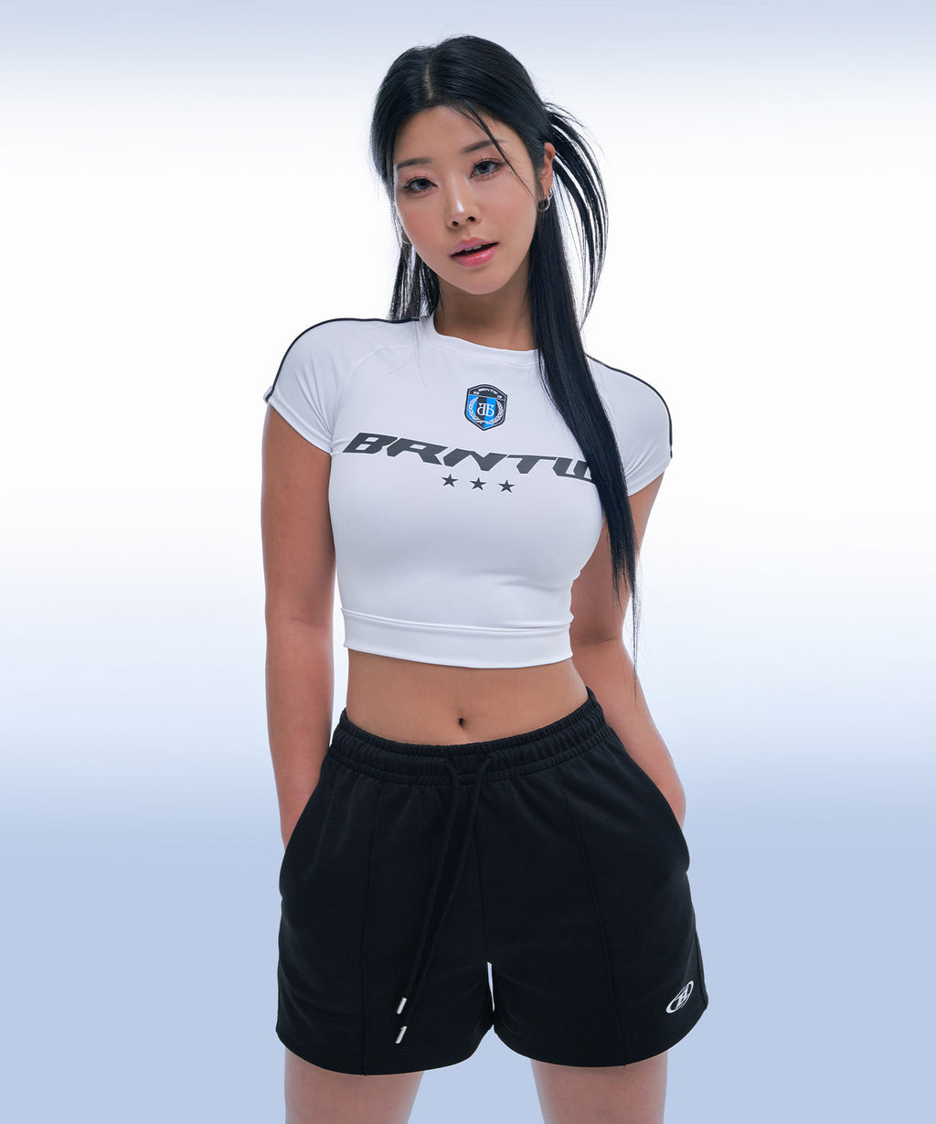 TRACK LINE PIN TUCK JERSEY SHORTS