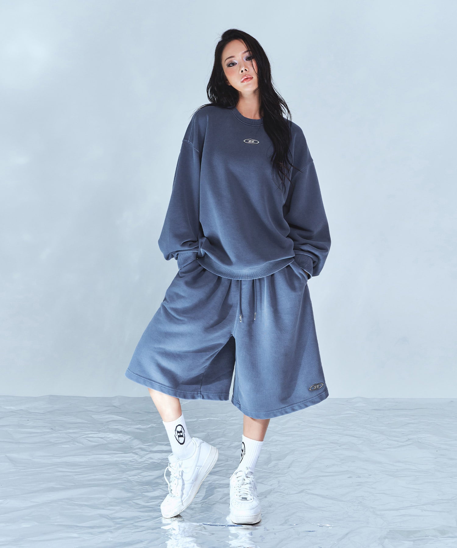 CHROME B PIGMENT SWEATSHIRTS [BLUE]