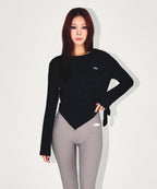 W MODAL TIE LONG SLEEVE [BLACK]