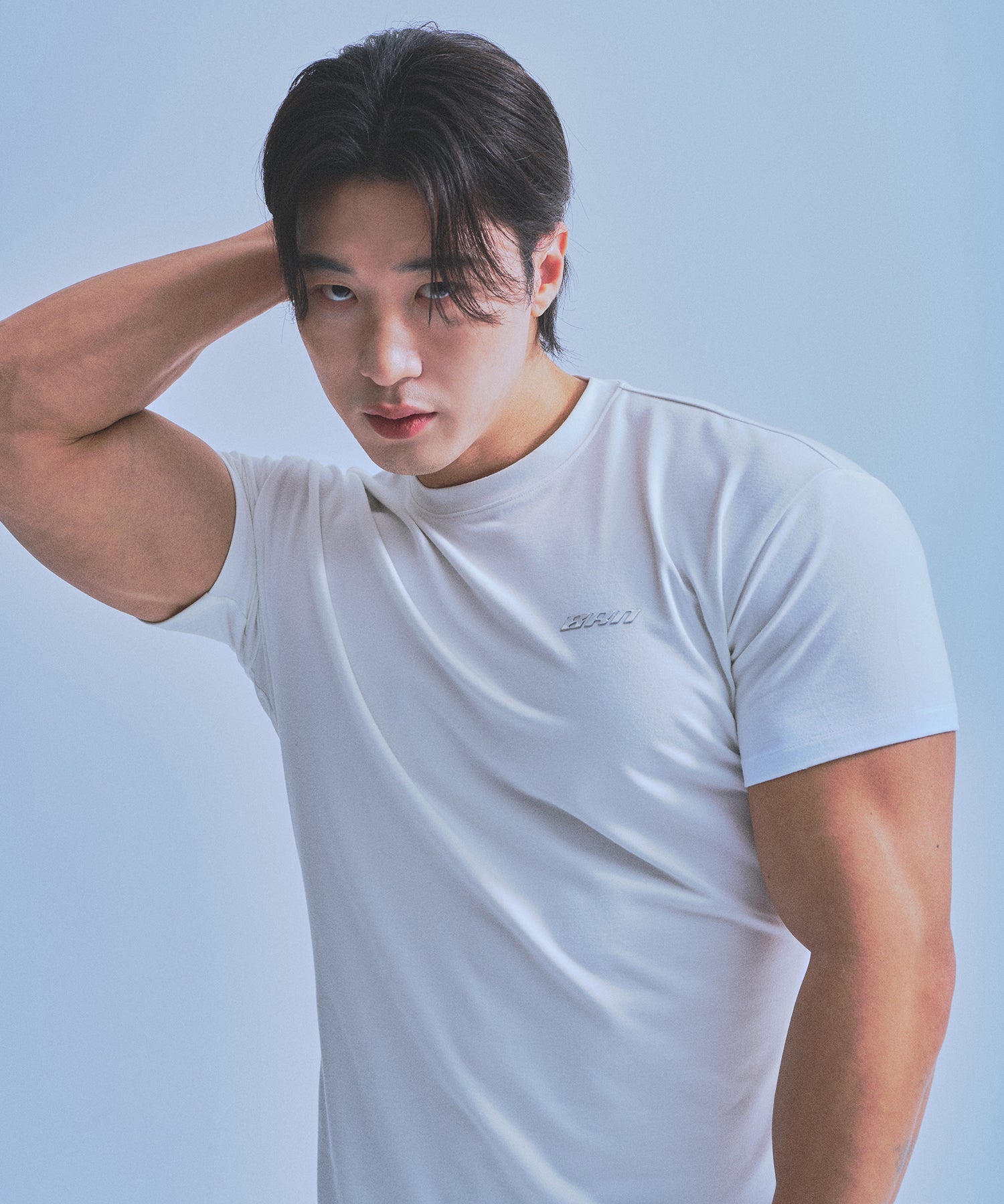 SILVER BRN MUSCLE FIT T-SHIRTS [WHITE] Main image