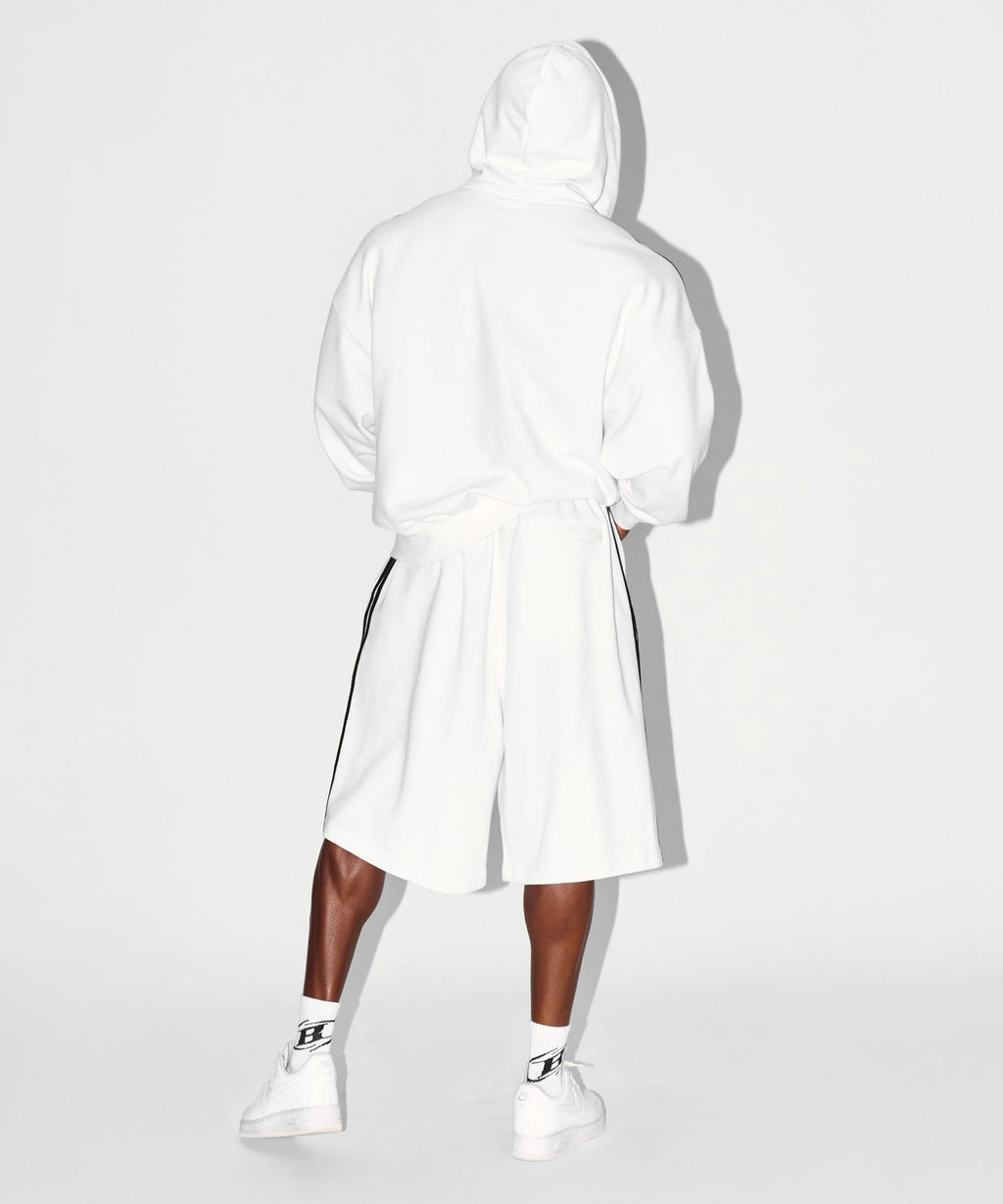 CHROME B TRACK LINE BERMUDA PANTS [WHITE]