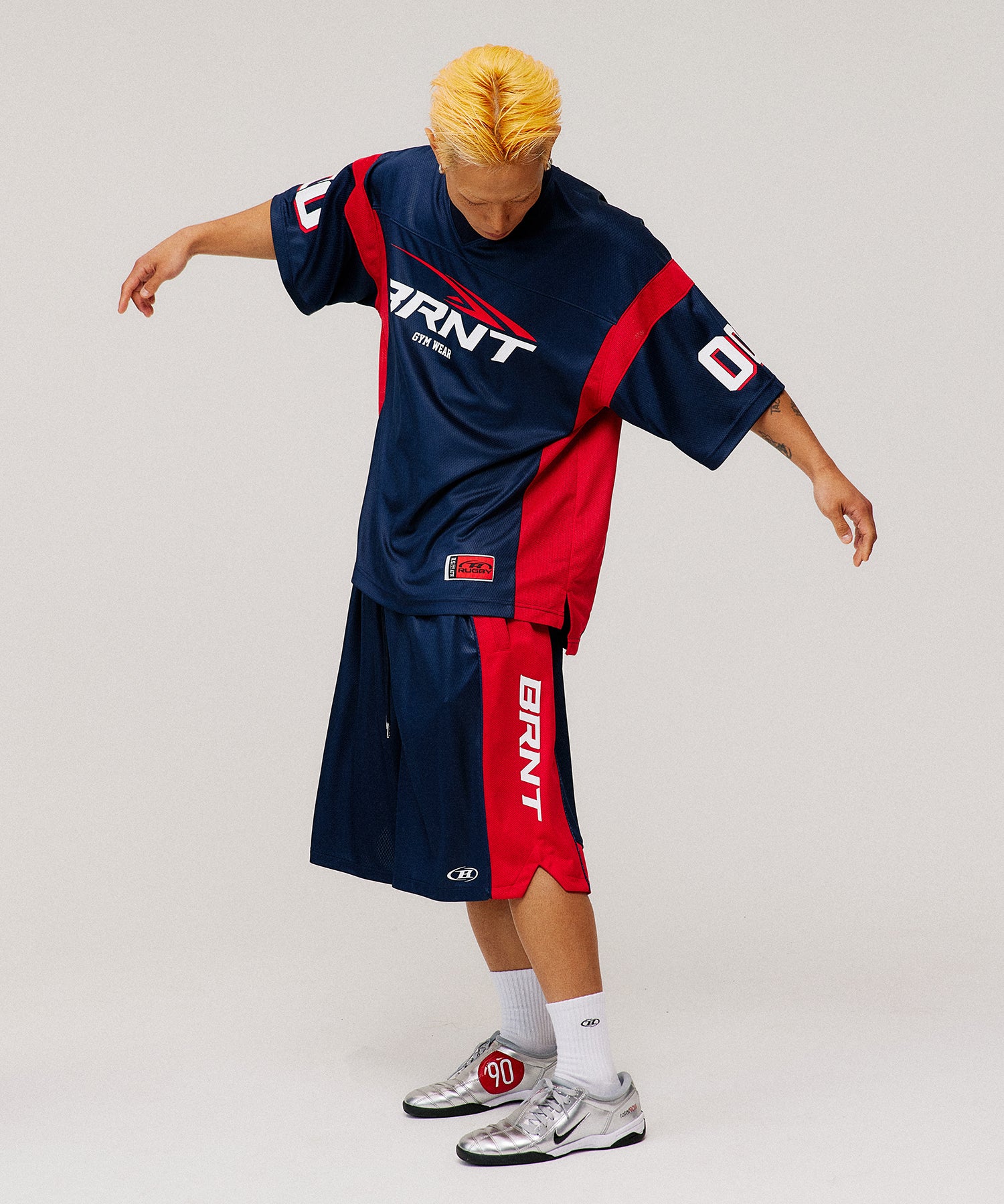 MESH FOOTBALL JERSEY BERMUDA PANTS [NAVY] Main image