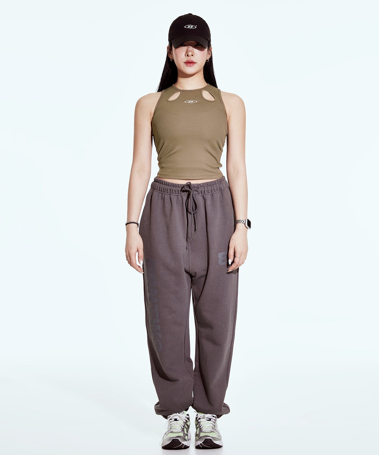 CUT-OUT TANK TOP [KHAKI] Main image
