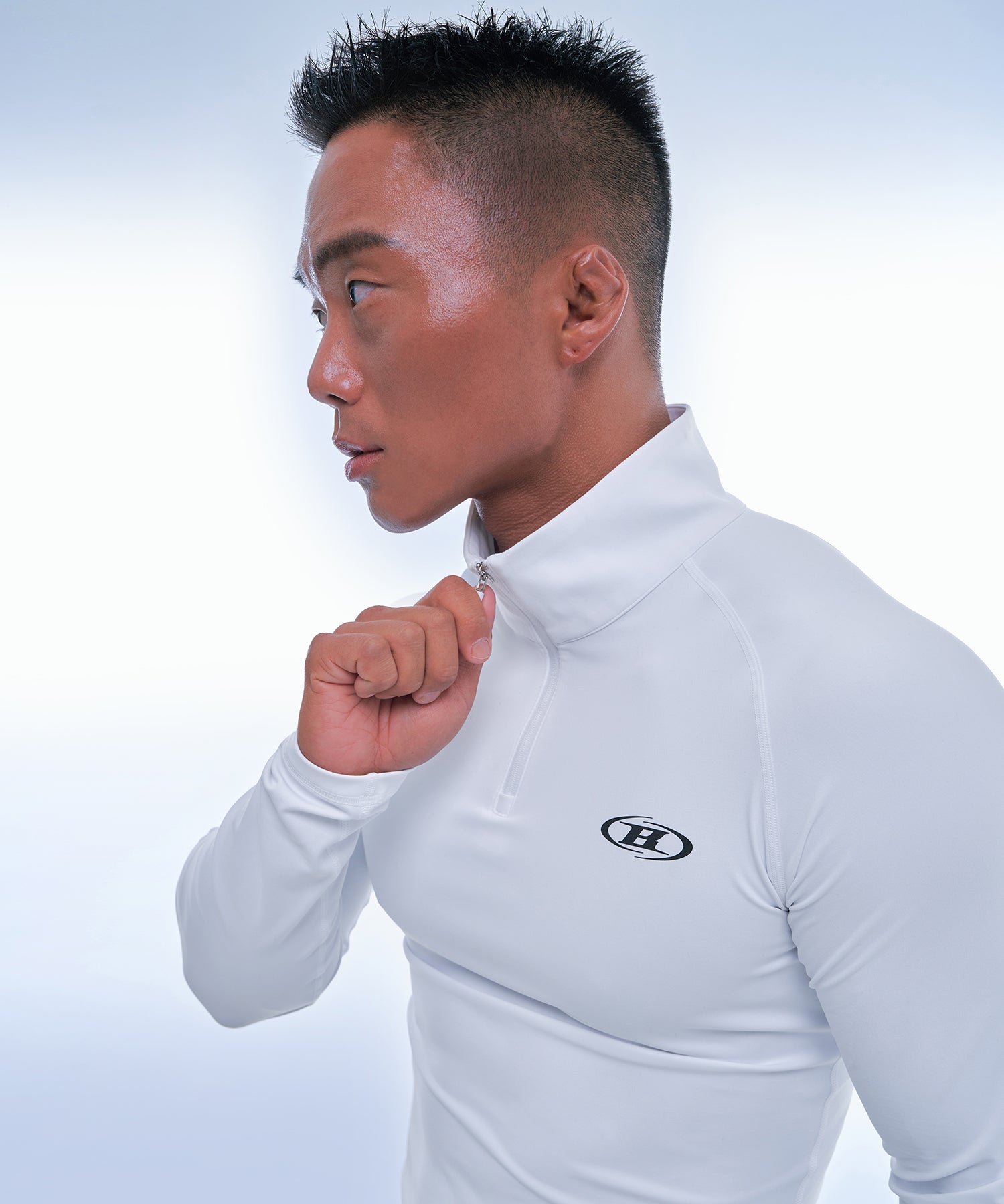 SYMBOL B MUSCLE FIT HALF ZIP-UP LONGSLEEVE