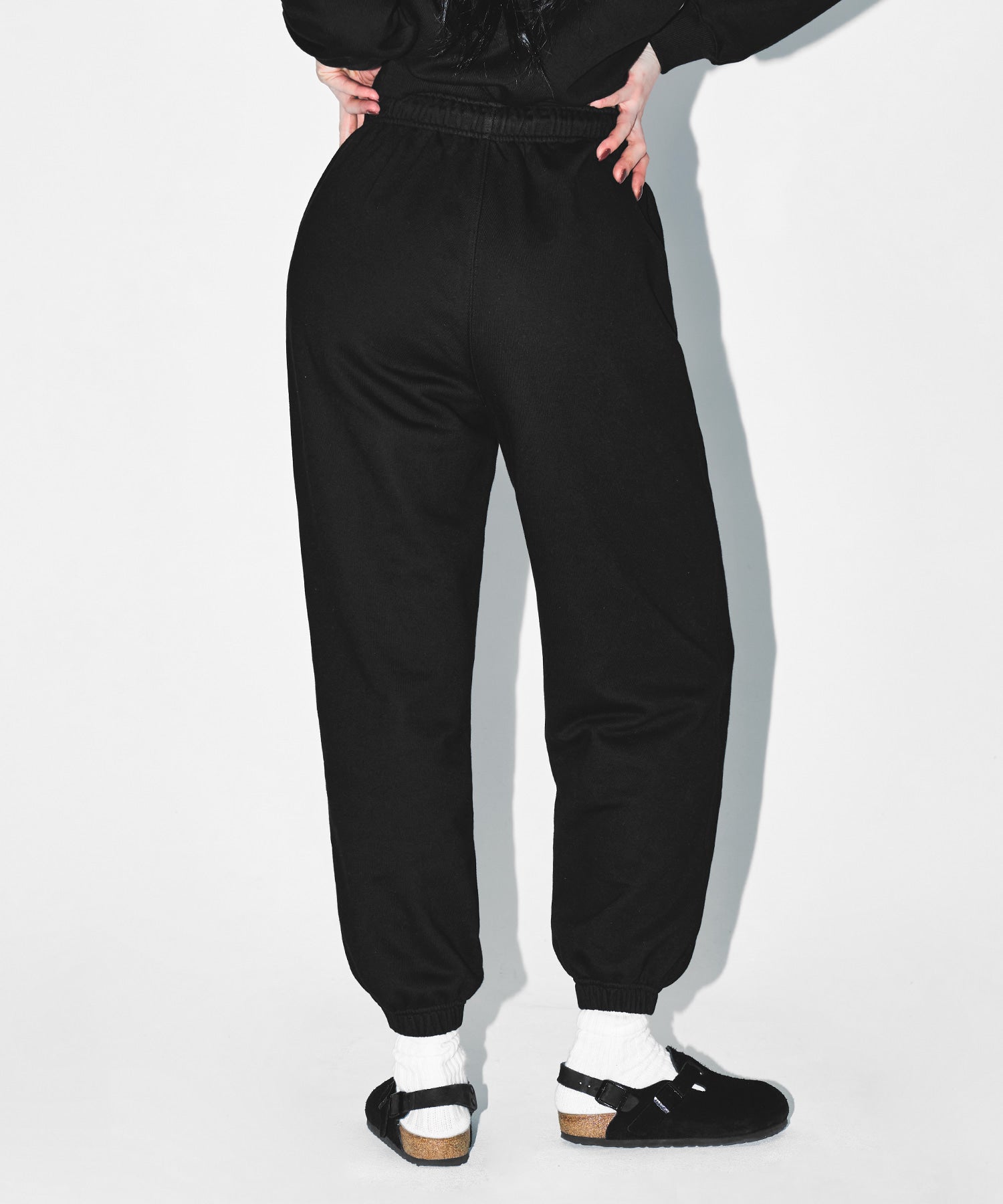 W SEMI WIDE SWEAT JOGGER PANTS [BLACK]