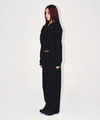 W KNIT LIKE SEMI WIDE PANTS [BLACK]