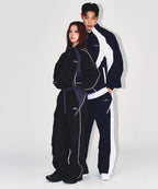 NYLON BLOCK STRING PANTS [BLACK]