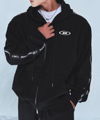 BIG CHROME B BLACK LINE ZIP-UP HOODIE [BLACK]