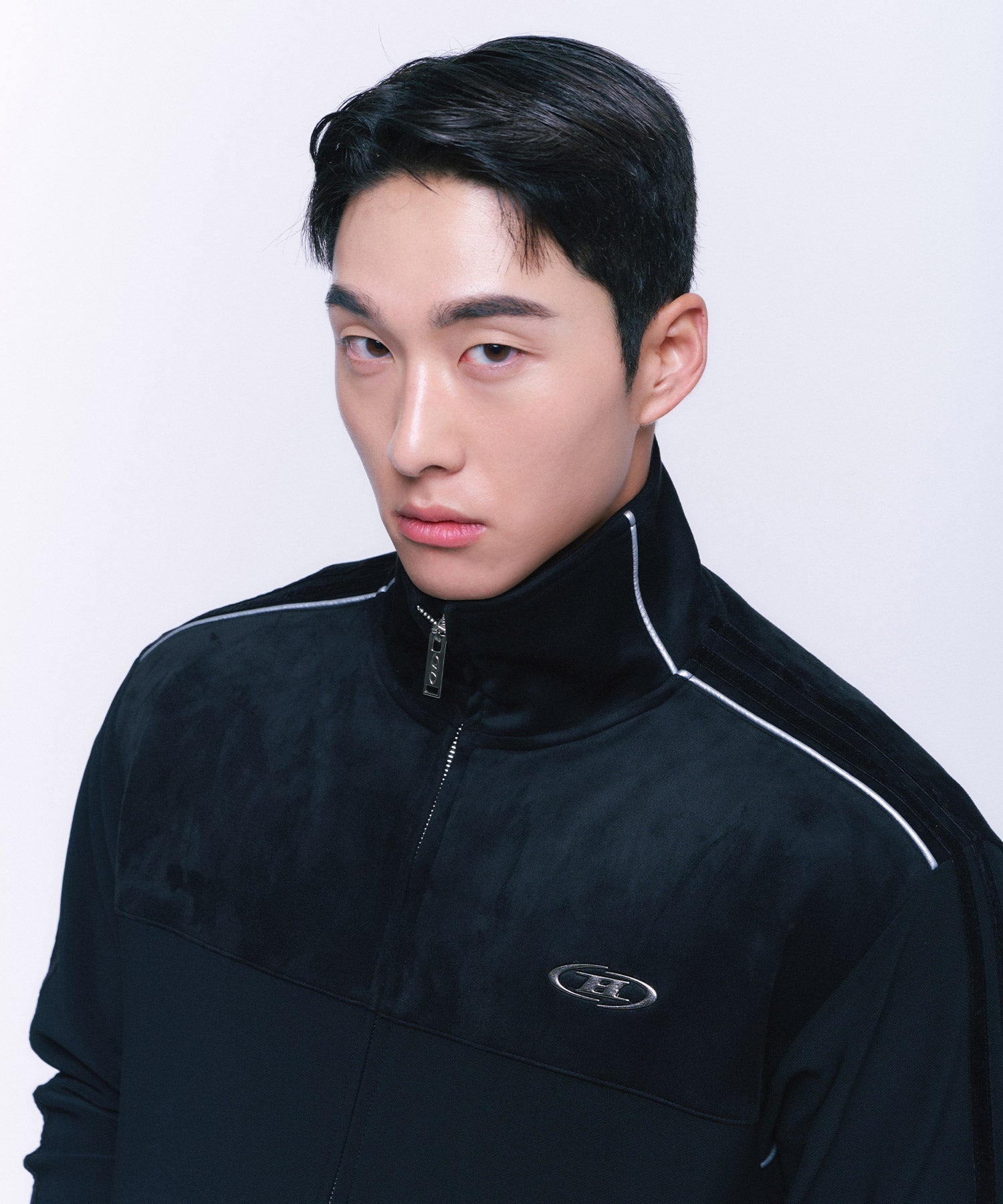 SUEDE SILVER LINE JERSEY JACKET [BLACK] Main image