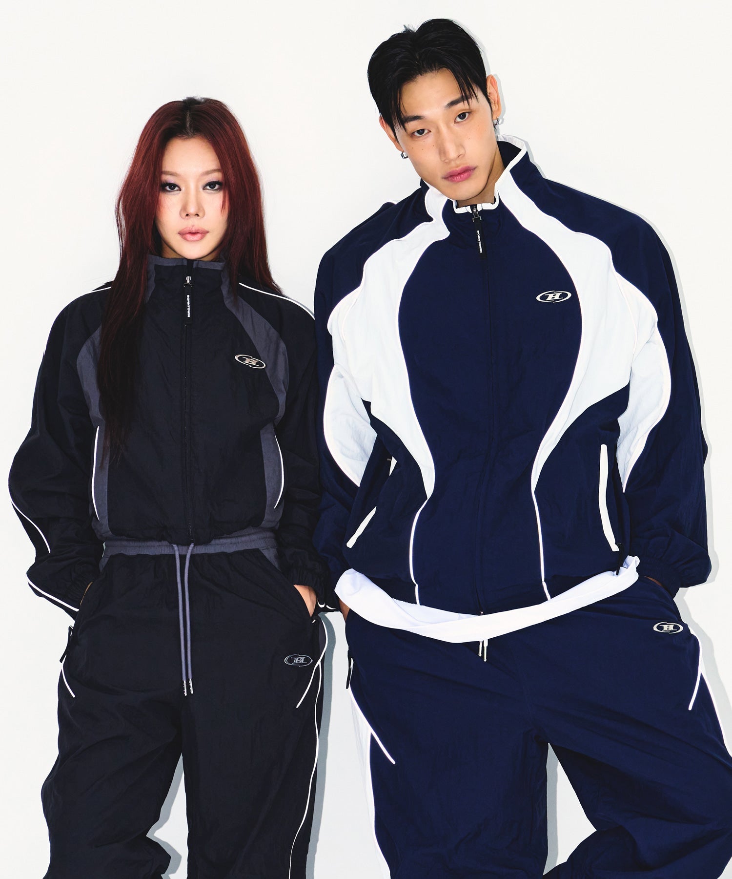 NYLON BLOCK JACKET [NAVY]