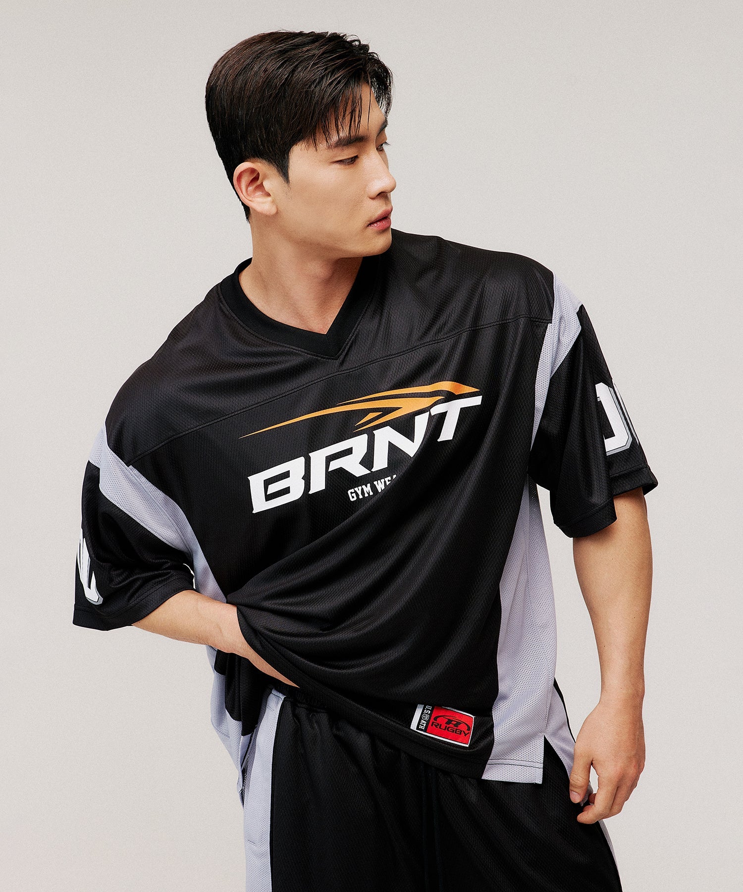 MESH FOOTBALL JERSEY T-SHIRTS [BLACK] Main image