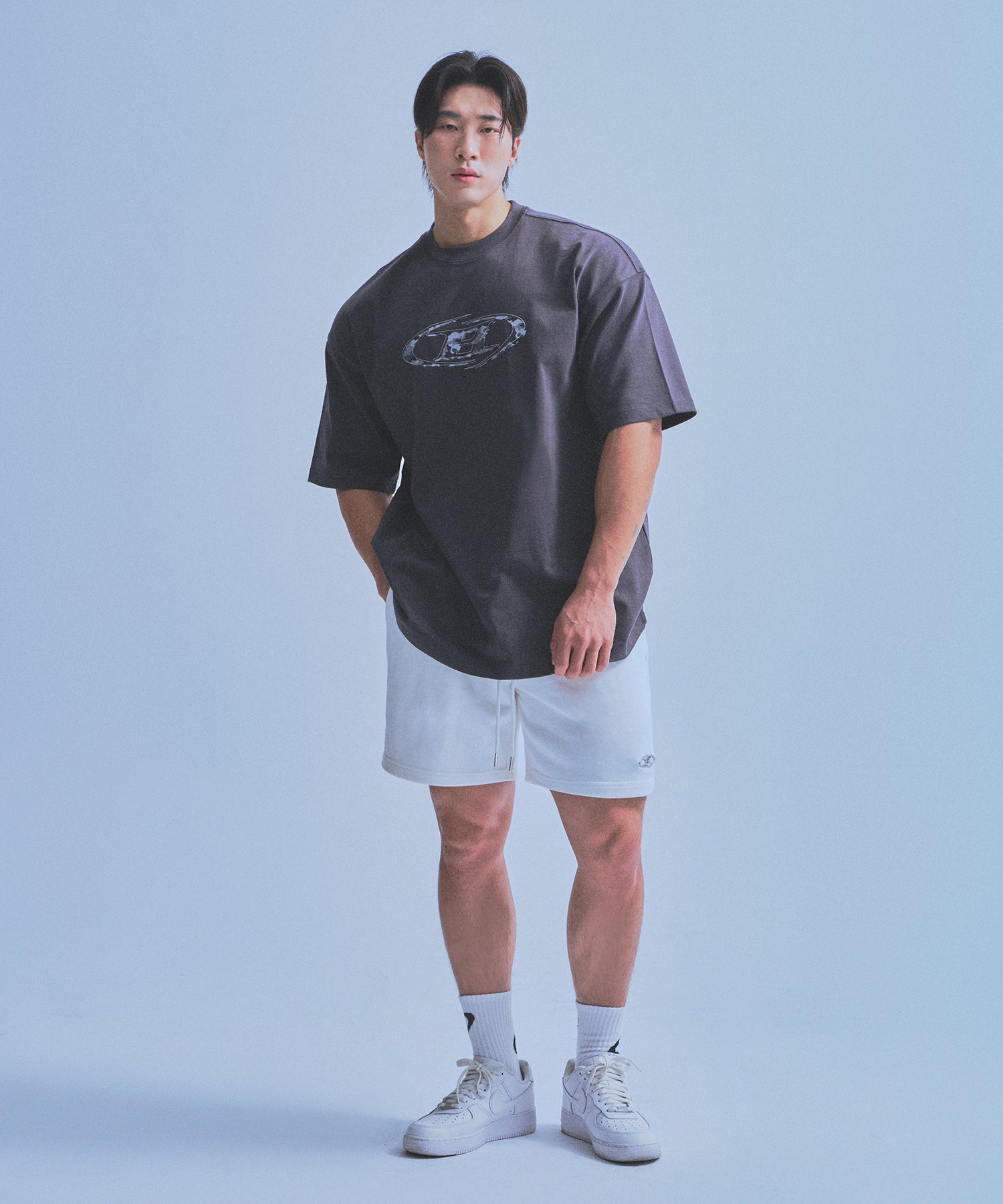 CHROME B HALF PANTS_SHORT VER [WHITE]