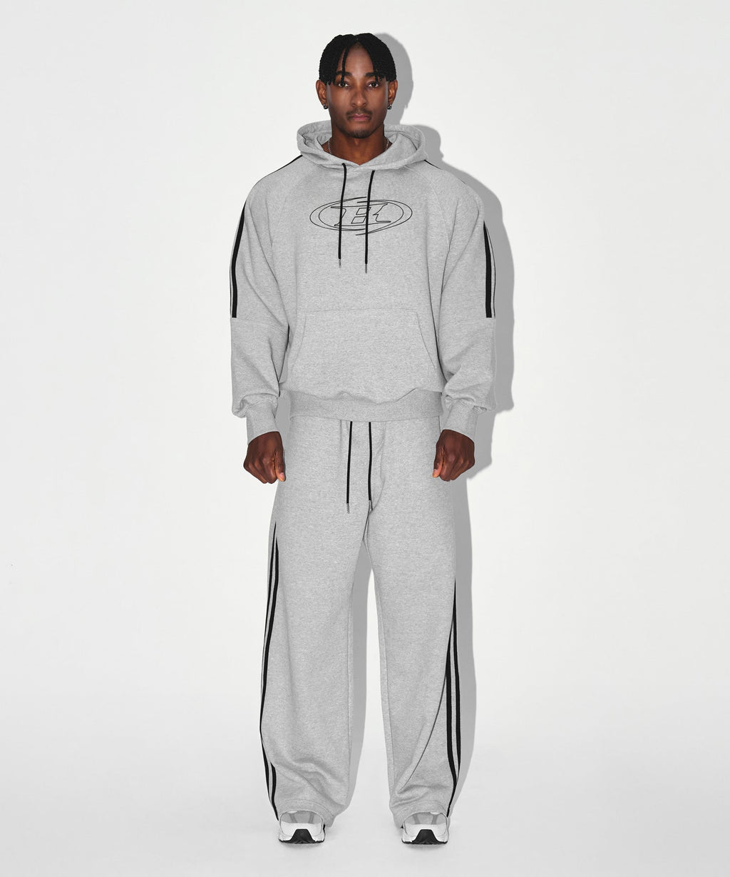 STROKE B TRACK LINE HOODIE [MELANGE GREY]