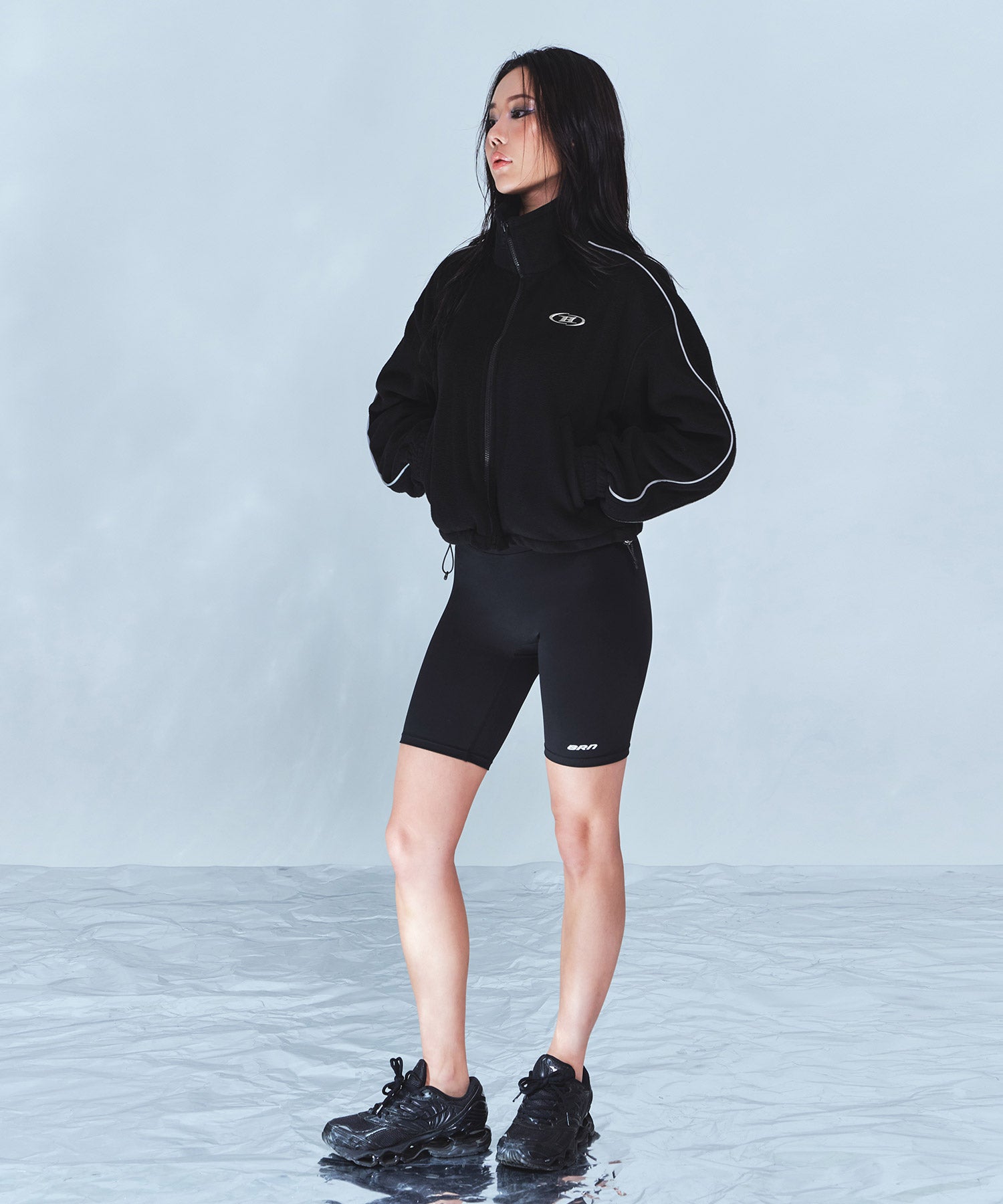 CHROME B FLEECE CROP JACKET Main image