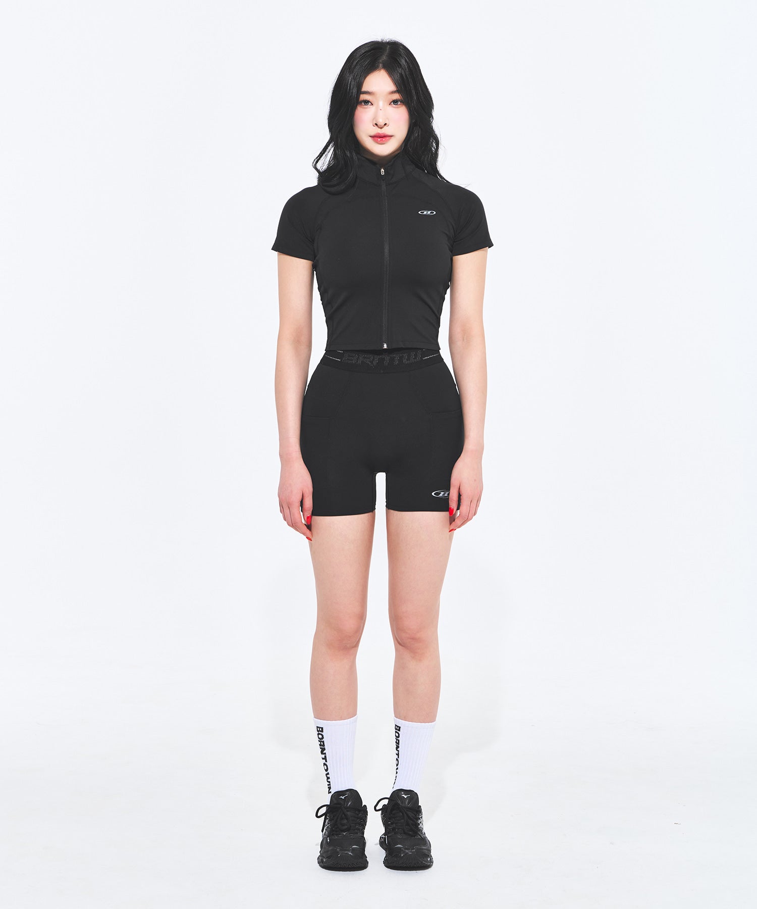 REFLECTIVE OUT BAND POCKET 3.5 BIKER SHORTS [BLACK] Secondary image