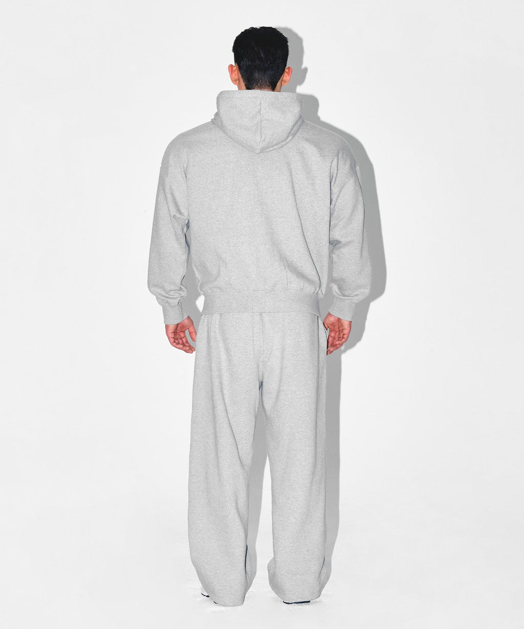 CHROME B FLEECE SEMI WIDE PANTS [MELANGE GREY]