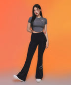 STROKE B BOOTS CUT LEGGINGS [BLACK]