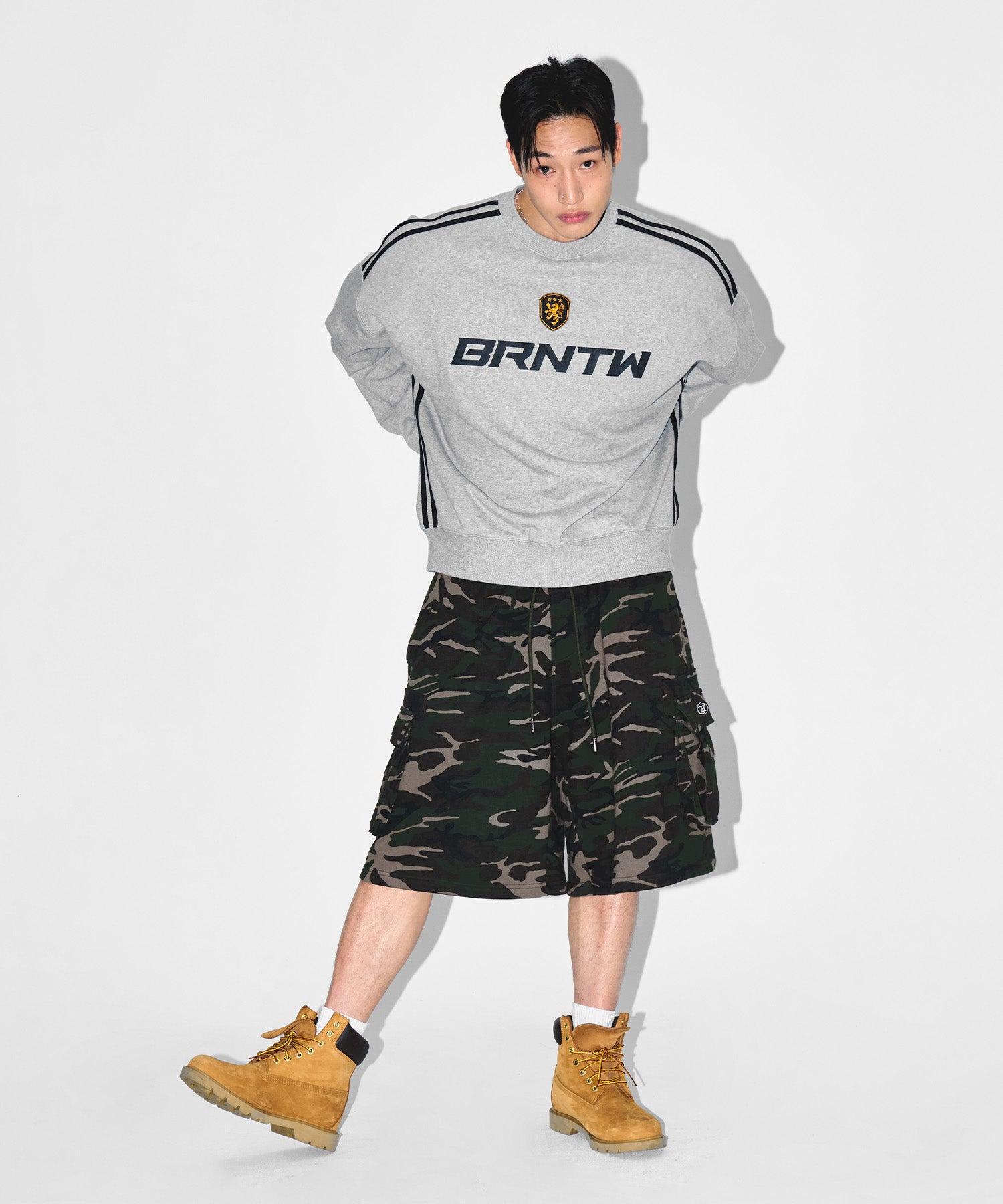 TRACK LINE EMBLEM SWEATSHIRTS [MELANGE GREY] Secondary image