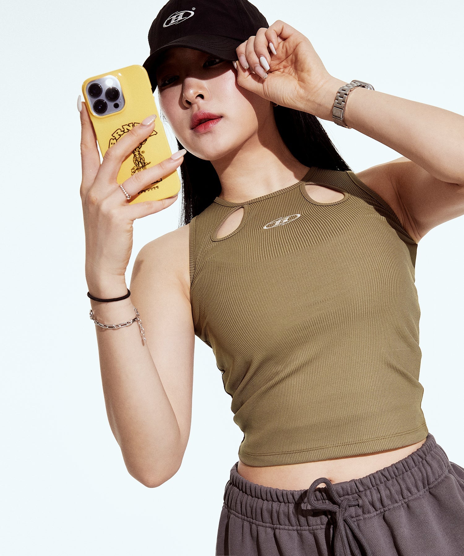 CUT-OUT TANK TOP [IVORY]