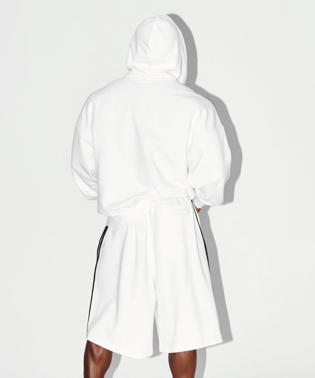 CHROME B TRACK LINE HOODIE [WHITE]