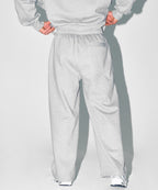 CHROME B FLEECE SEMI WIDE PANTS [MELANGE GREY]