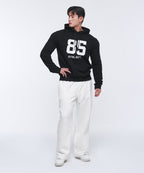 85 APPLIQUE MUSCLE FIT HOODIE [BLACK]