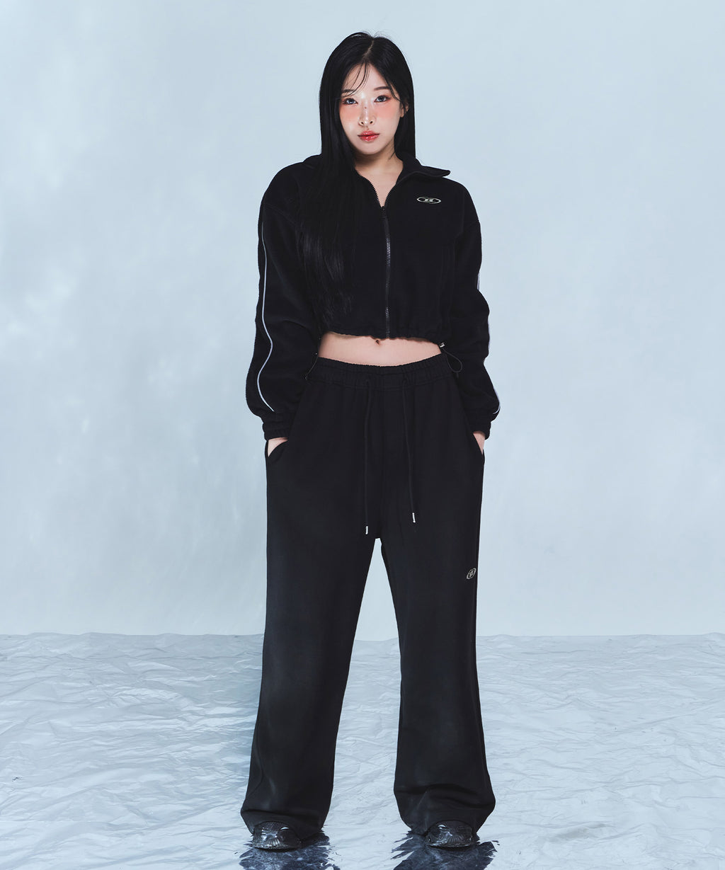 CHROME B FLEECE CROP JACKET