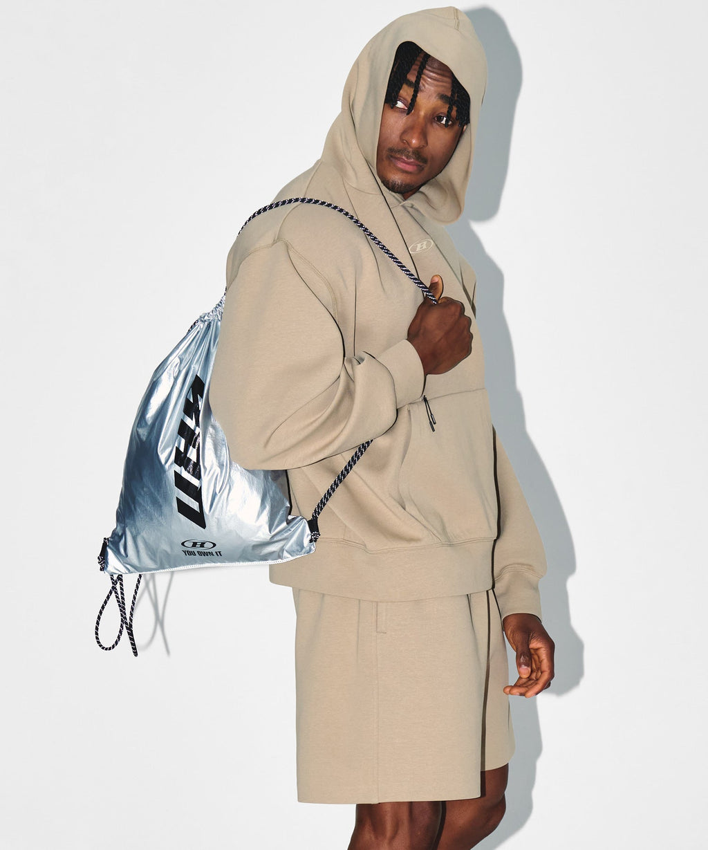 GLOSSY DRAWSTRING GYM SACK [SILVER]