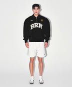 BRN ARCH HALF ZIP UP SWEATSHIRTS [BLACK]