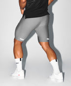 BRN SIDE LOGO SHORT LEGGINGS [CHARCOAL]