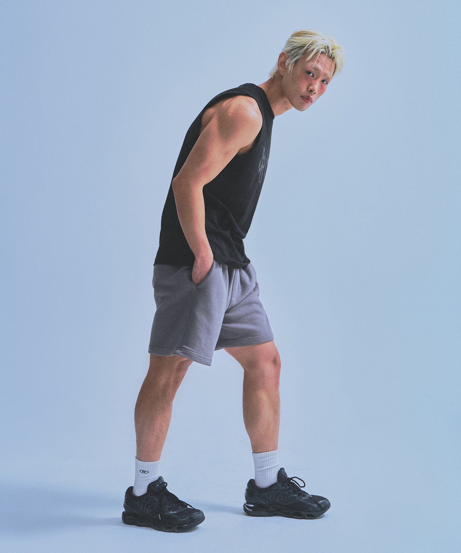 CHROME B HALF PANTS_SHORT VER [CHARCOAL]