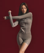 W B-FLEX FULL ZIP UP JACKET [BROWN]