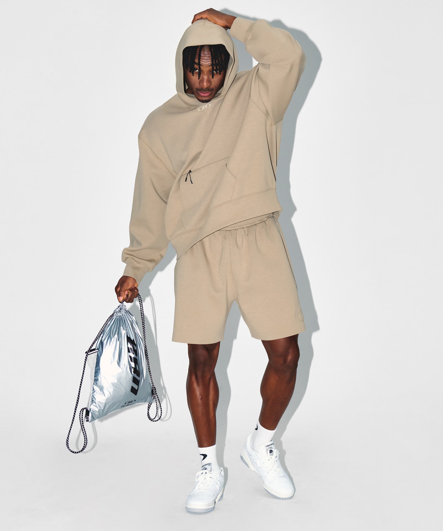 GLOSSY DRAWSTRING GYM SACK [SILVER]