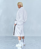 CHROME B HALF ZIP-UP SWEATSHIRTS [WHITE]