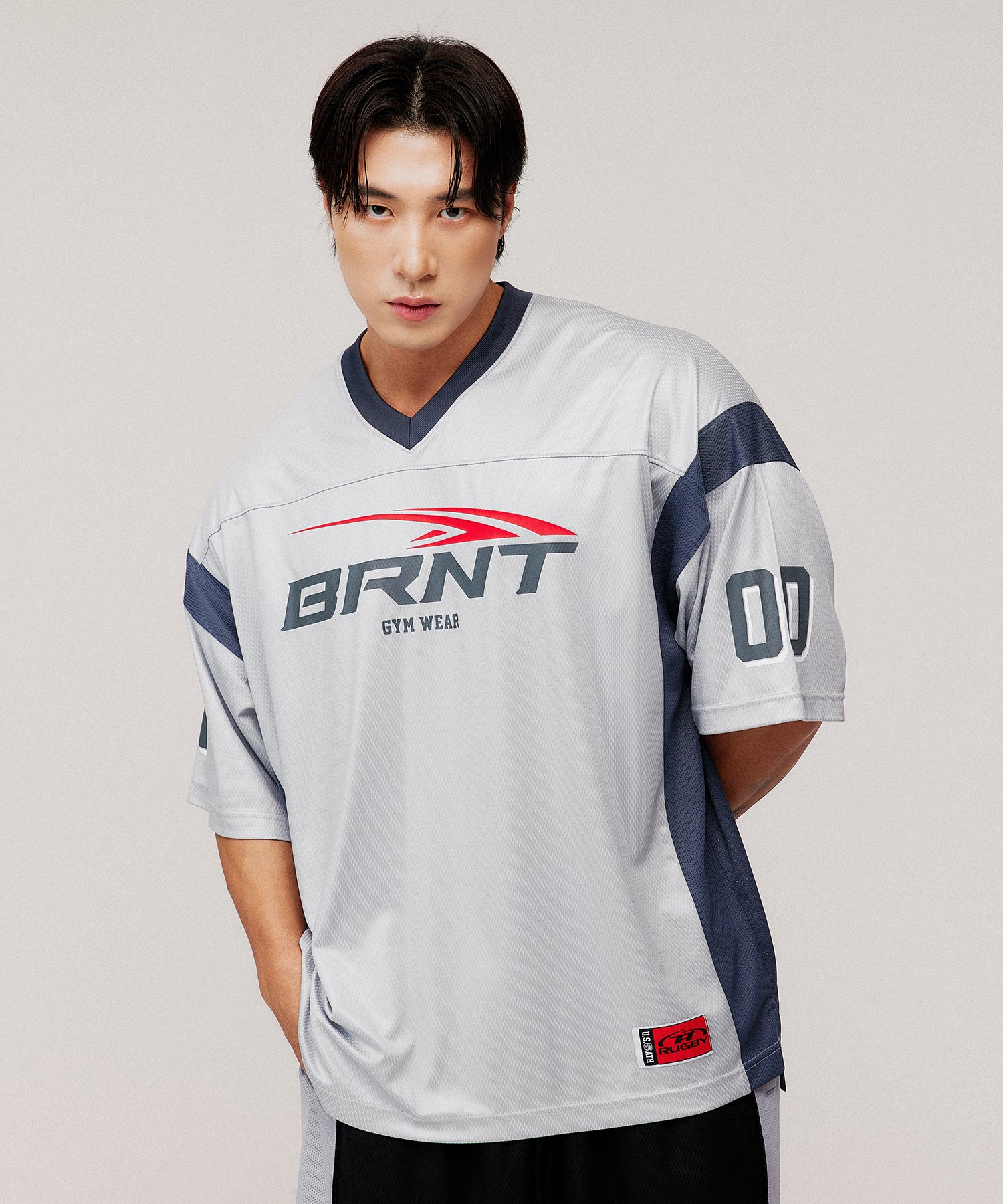 MESH FOOTBALL JERSEY T-SHIRTS [SILVER] Main image