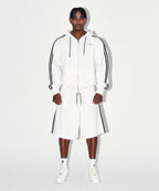 CHROME B TRACK LINE BERMUDA PANTS [WHITE]