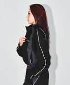 W NYLON BLOCK JACKET [BLACK]