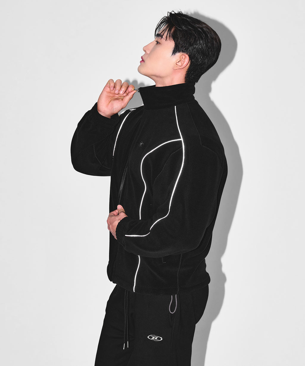 CHROME B FLEECE JACKET [BLACK]
