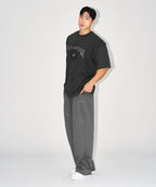 CHROME B SEMI WIDE PANTS [CHARCOAL]