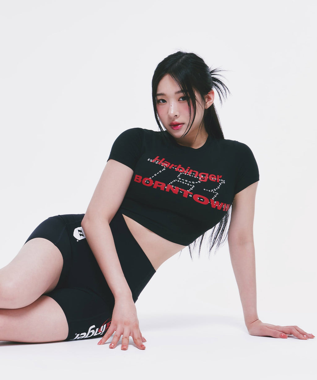 B X H CROP T-SHIRTS [BLACK]