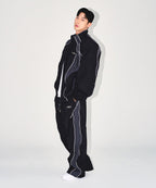NYLON BLOCK STRING PANTS [BLACK]