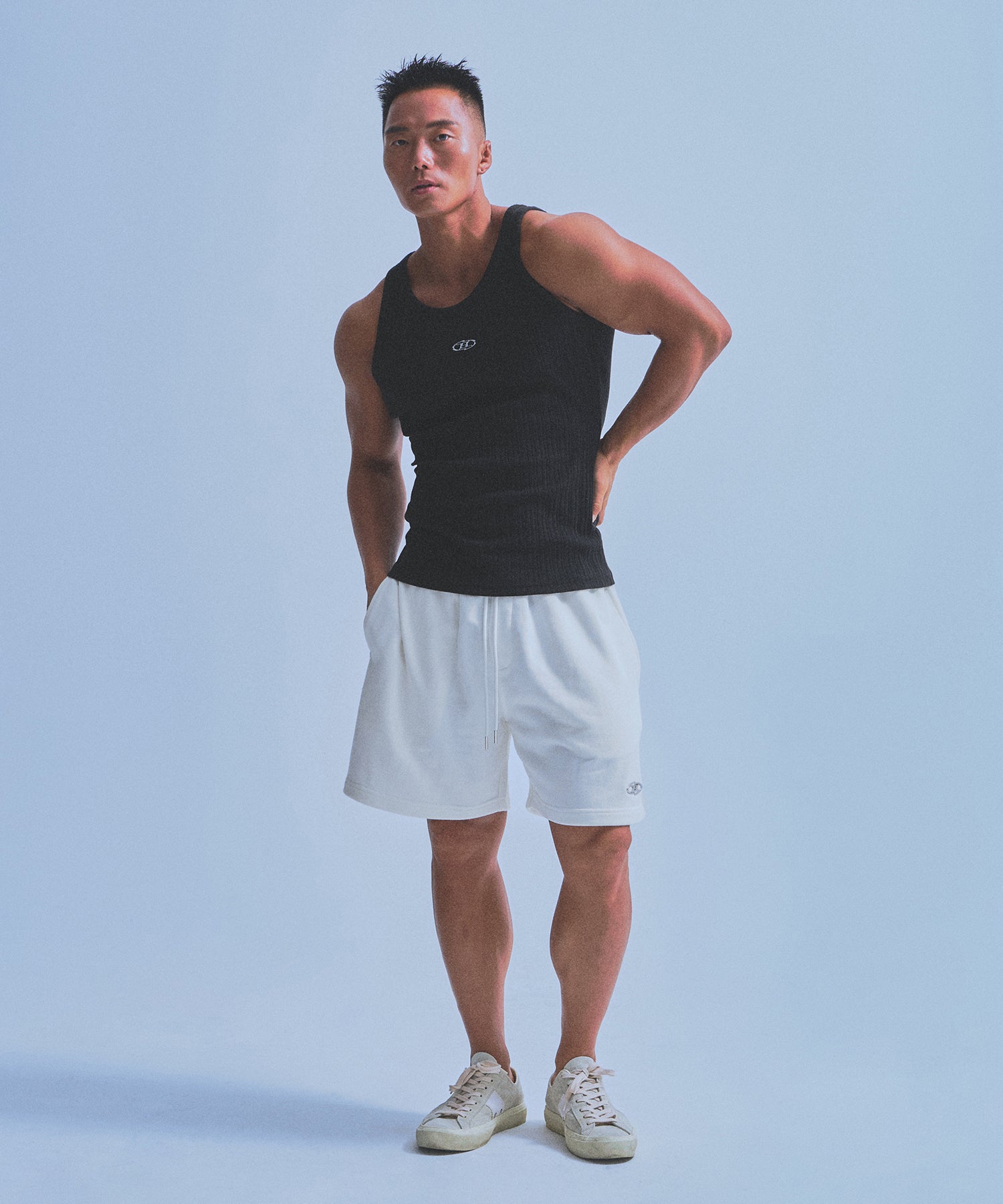 CHROME B HALF PANTS_SHORT VER [WHITE] Main image